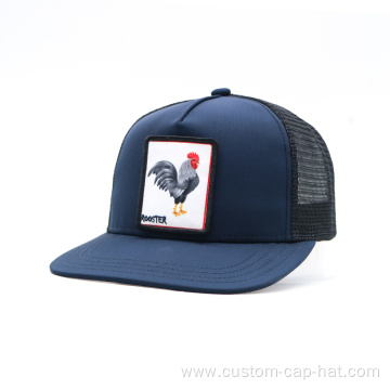 Custom Embroidery Mesh Navy Blue Gorras Cap